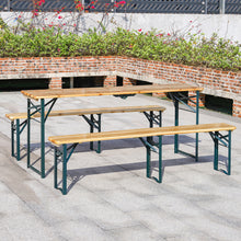 Load image into Gallery viewer, Set of 3 Garden Folding Wooden Bench Table Chairs Set