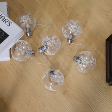 Load image into Gallery viewer, Christmas Clear Bauble Snowflake Pattern Balls With LED Light