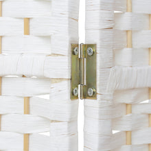Load image into Gallery viewer, White Solid Weave Wicker Wood Room Divider