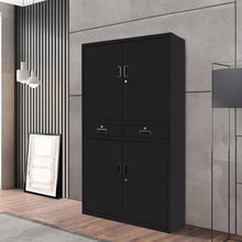 Load image into Gallery viewer, Modern Matte Lockable Storage Cabinet with Drawers