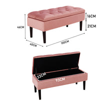 Load image into Gallery viewer, Velvet Ottoman Storage Bench