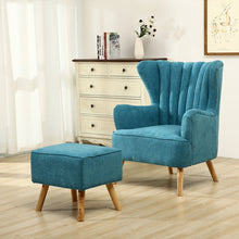 Load image into Gallery viewer, Occasion Wingback Armchair And Footstool