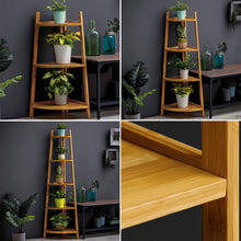 Load image into Gallery viewer, 3-Tier Modern Corner Ladder Shelf for Plant Display