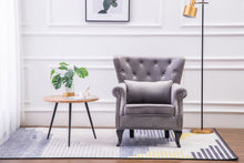 Load image into Gallery viewer, Fabric Linen Upholstered Armchair Accent Chair Grey