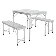 Load image into Gallery viewer, Set of 3 Outdoor Picnic Camping Folding Table And 2pcs Benches Set