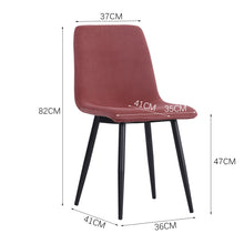 Load image into Gallery viewer, Set of 4 Curved Frosted Velvet Dining Chairs, Smokey Pink