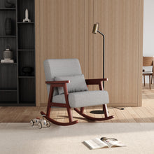 Load image into Gallery viewer, Livingandhome Linen Upholstered Rocking Chair with Pillow