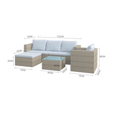 Load image into Gallery viewer, Set of 6 Outdoor Garden Furniture Set, Rattan Corner Sofa, Patio Conversation set