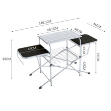 Load image into Gallery viewer, Folding Trestle Camping table with Hooks & Bags