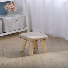 Load image into Gallery viewer, Fabric Pouffe Kids Seat Footstool With Wooden Legs