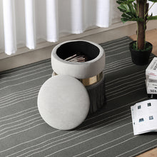 Load image into Gallery viewer, Storage Round Tassels Footstool Upholstered Ottoman