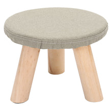 Load image into Gallery viewer, Fabric Pouffe Kids Seat Footstool With Wooden Legs