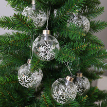 Load image into Gallery viewer, Christmas Clear Bauble Snowflake Pattern Balls With LED Light