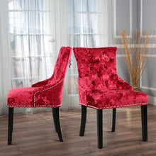 Load image into Gallery viewer, Set of 2 Ice Velvet Dining Chairs, Red
