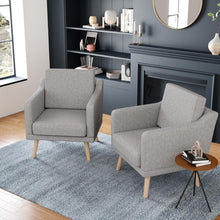 Load image into Gallery viewer, Livingandhome Linen Upholstered Padded Armchair for Home and Office