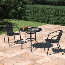 Load image into Gallery viewer, Garden Round Table With Umbrella Hole With 2 Chairs