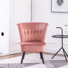 Load image into Gallery viewer, Velvet Buttoned Upholstered Accent Chair, Grey Pink