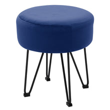 Load image into Gallery viewer, Round Velvet Ottoman Dressing Foot Stool