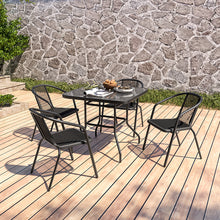 Load image into Gallery viewer, Garden Round Table With Umbrella Hole With 4 Chairs