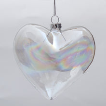 Load image into Gallery viewer, 12 Pcs Heart Shape Glass Ornaments Christmas Hanging Decor Baubles
