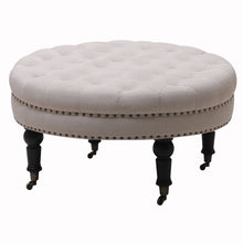 Load image into Gallery viewer, 85CM Buttoned Footstool with 4 Casters