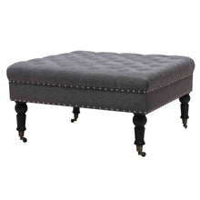 Load image into Gallery viewer, 85CM Buttoned Footstool with 4 Casters