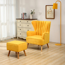 Load image into Gallery viewer, Occasion Wingback Armchair And Footstool