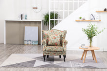 Load image into Gallery viewer, Floral Wingback Armchair With Cushion
