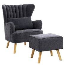 Load image into Gallery viewer, Occasion Wingback Armchair And Footstool