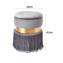 Load image into Gallery viewer, Storage Round Tassels Footstool Upholstered Ottoman