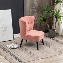Load image into Gallery viewer, Velvet Buttoned Upholstered Accent Chair, Grey Pink