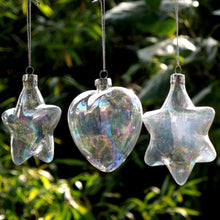 Load image into Gallery viewer, 12 Pcs Heart Shape Glass Ornaments Christmas Hanging Decor Baubles