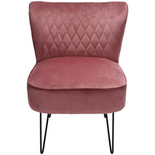 Load image into Gallery viewer, Velvet Upholstered Hairpin Legs Wing Back Armchair Smoky Pink