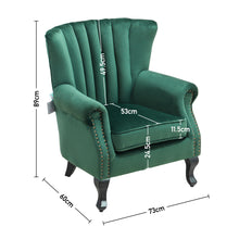 Load image into Gallery viewer, Livingandhome Velvet Channel Occasional Armchair Sofa Chair