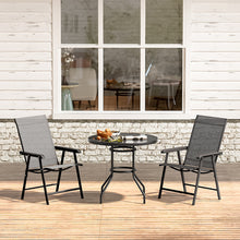 Load image into Gallery viewer, Garden Round Table With Umbrella Hole With 2 Chairs