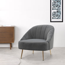 Load image into Gallery viewer, Nubuck Velvet Bucket Style Accent Chair