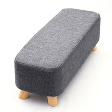 Load image into Gallery viewer, Livingandhome Rectangular Tofu-shaped Footrest with Solid Wooden Legs