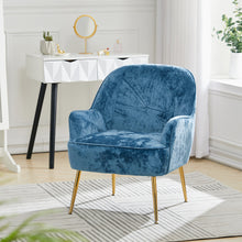 Load image into Gallery viewer, Comfy Velvet Upholstered Living Room Armchair with Gold Legs