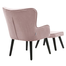 Load image into Gallery viewer, Frosted Velvet Smiley Lounge Armchair and Footstool, Pink