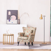 Load image into Gallery viewer, Floral Wingback Armchair With Cushion