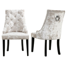 Load image into Gallery viewer, Set of 2 Crushed Velvet Buttoned Dining Chairs
