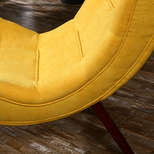 Load image into Gallery viewer, Livingandhome Upholstered Faux Wool Arched Armless Accent Chair with Footstool