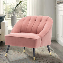 Load image into Gallery viewer, Frosted Velvet Buttoned Accent Chair