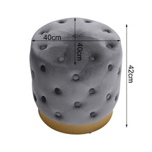 Load image into Gallery viewer, Velvet Round Ottoman Footstool