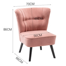 Load image into Gallery viewer, Velvet Buttoned Upholstered Accent Chair, Grey Pink