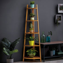 Load image into Gallery viewer, 5-Tier Modern Corner Ladder Shelf for Plant Display