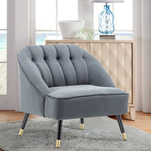 Load image into Gallery viewer, Frosted Velvet Buttoned Accent Chair