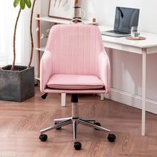 Load image into Gallery viewer, Velvet Swivel Upholstered Office Chair with Chrome Base