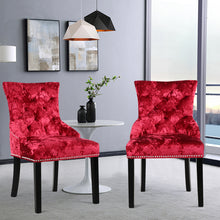 Load image into Gallery viewer, Set of 2 Ice Velvet Dining Chairs, Red