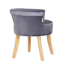 Load image into Gallery viewer, Vintage Velvet Dressing Table Stool with Wooden Legs